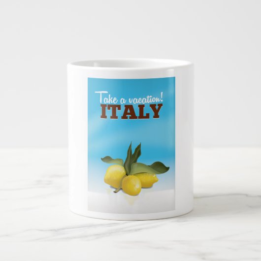 Italië vintage reisposter grote koffiekop (Voorkant)