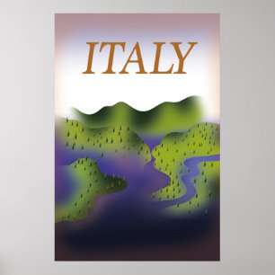 Italië vintage stijl landschap reisposter. poster