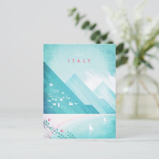 Italië Vintage Travel Poster - Art Briefkaart (Staand voorkant)