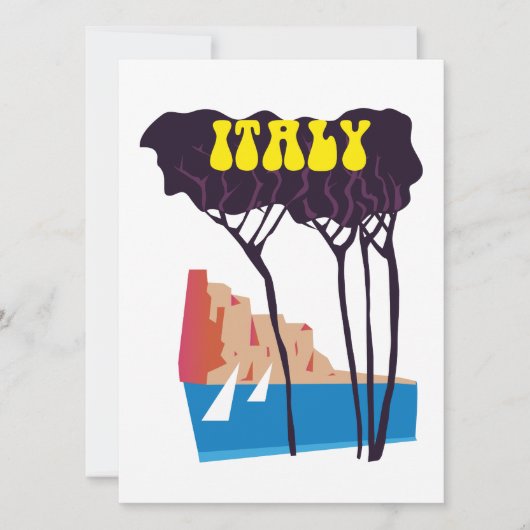 Italië vintage zeilreisposter (Voorkant)