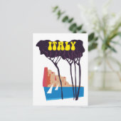 Italië vintage zeilreisposter briefkaart (Staand voorkant)