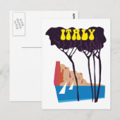 Italië vintage zeilreisposter briefkaart (Voorkant / Achterkant)