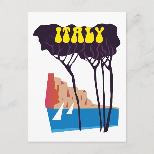Italië vintage zeilreisposter briefkaart (Voorkant)
