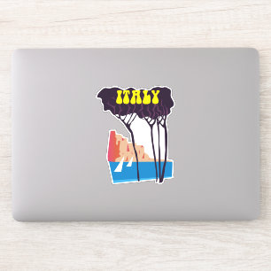 Italië vintage zeilreisposter sticker