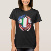 Italië Vlag Amerikaanse trots op mijn Italiaanse e T-shirt (Voorkant)