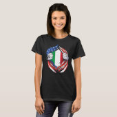 Italië Vlag Amerikaanse trots op mijn Italiaanse e T-shirt (Voorkant volledig)