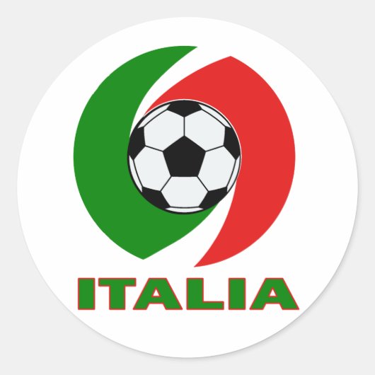 Italië vlag bal ontwerp ronde sticker (Voorkant)