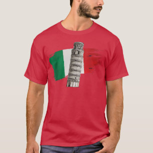 Italië Vlag bij de Leaning Tower van Pisa in Tosca T-shirt