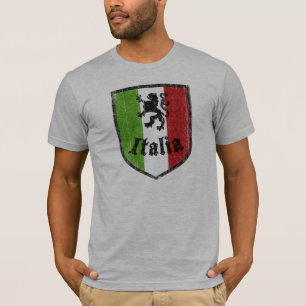 Italië Vlag Crest Grijs T-Shirt