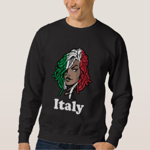 Italië Vlag Dreadlocks Meisje Italiaanse Trots Ita Trui