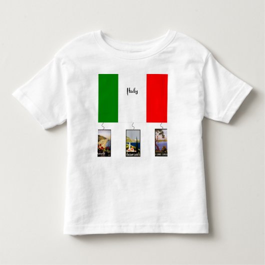 Italië - Vlag en drie vintage posters Kinder Shirts (Voorkant)
