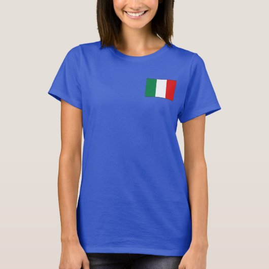 Italië Vlag en Kaart Dk T-Shirt (Voorkant)
