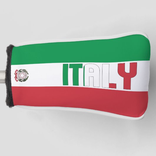 Italië Vlag: Groot Patriottisch Golfkopje Hoesje Golfheadcover (Voorkant)