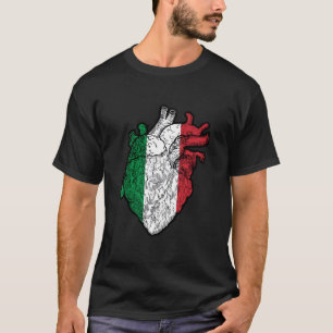 Italië Vlag Hart Italiaanse wortels Italiaanse tro T-shirt
