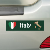 Italië Vlag Hart + Landkaart Bumpersticker (Op auto)