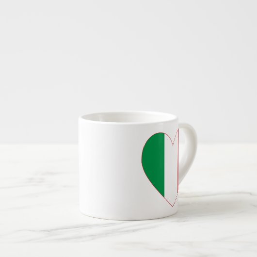 Italië Vlag Hart Rgrens Espresso Kop (Voorkant rechts)