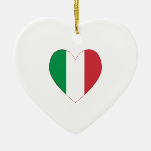 Italië Vlag Hart Rgrens Keramisch Ornament (Voorkant)
