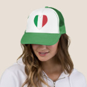 Italië Vlag Hart Rode Rand Trucker Pet (In situ)