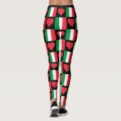 Italië vlag hartpatroon stoot patriottisch Italiaa Leggings (Achterkant)