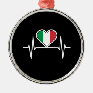 Italië Vlag Hartslag Metalen Ornament