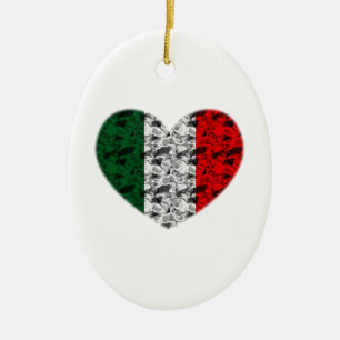Italië Vlag Heart Keramisch Ornament