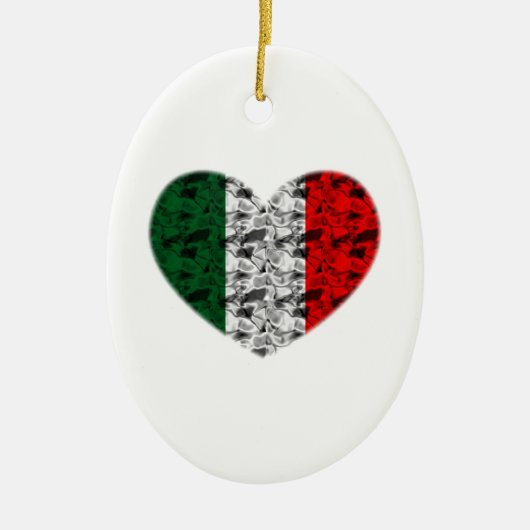 Italië Vlag Heart Keramisch Ornament (Voorkant)