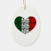 Italië Vlag Heart Keramisch Ornament (Achterkant)
