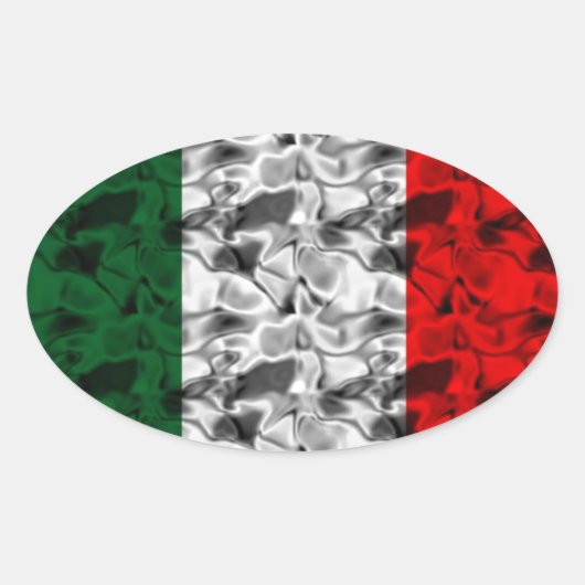 Italië Vlag Heart Ovale Sticker (Voorkant)