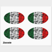 Italië Vlag Heart Ovale Sticker (Vel)