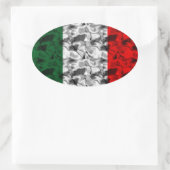 Italië Vlag Heart Ovale Sticker (Tas)