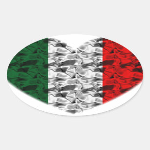 Italië Vlag Heart Ovale Sticker