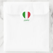 Italië Vlag Heart Ronde Sticker (Tas)