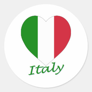 Italië Vlag Heart Ronde Sticker