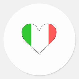 Italië Vlag Heart Ronde Sticker