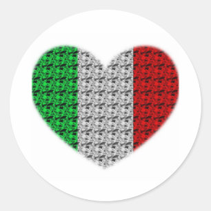 Italië Vlag Heart Ronde Sticker