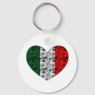 Italië Vlag Heart Sleutelhanger