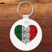 Italië Vlag Heart Sleutelhanger (Voorkant)