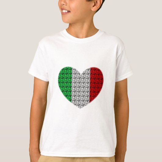 Italië Vlag Heart T-shirt (Voorkant)