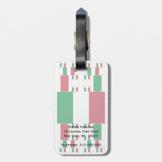 Italië Vlag in meerdere lagen 2 Bagagelabel (Achterkant verticaal)