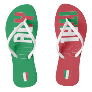 Italië Vlag Inscriptie Groen Rood Wit Twee kleuren Teenslippers