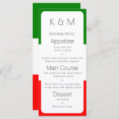Italië Vlag Italiaanse Kleuren Menu (Voorkant / Achterkant)