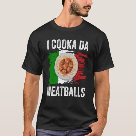 Italië vlag Italiaanse rots Foodie i cooka da meat T-shirt (Voorkant)