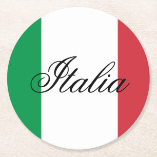 Italië Vlag Italiaanse trots Europa Land Ronde Kartonnen Onderzetter