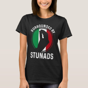 Italië Vlag Italiaanse wortels gezegde omringd doo T-shirt