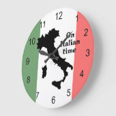 Italië Vlag & Kaart Design Klok (Hoek)