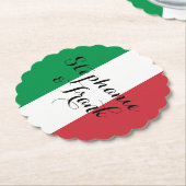 Italië vlag kleuren bruiloft kartonnen onderzetters (Gekanteld)