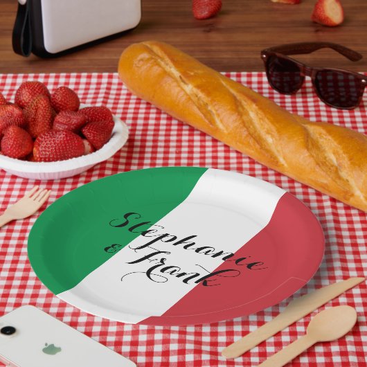 Italië vlag kleuren bruiloft papieren bordje (Picknick)