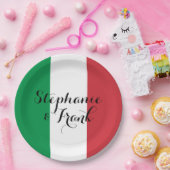 Italië vlag kleuren bruiloft papieren bordje (Feest)