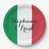 Italië vlag kleuren bruiloft papieren bordje (Voorkant)