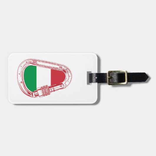 Italië Vlag klimmer Carabiner Bagagelabel (Voorkant horizontaal)